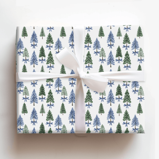 Blue Bow - Wrapping Paper - Aspen & Arlo