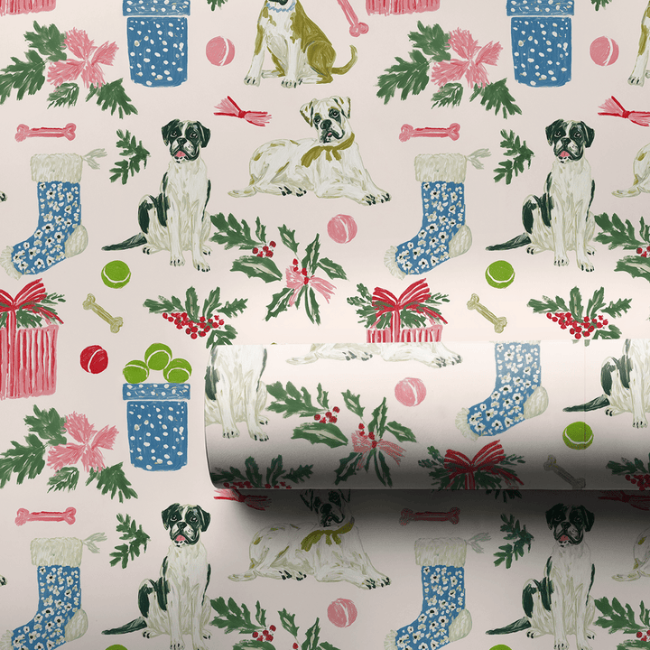 Boxer’s Christmas List - Wrapping Paper - Aspen & Arlo