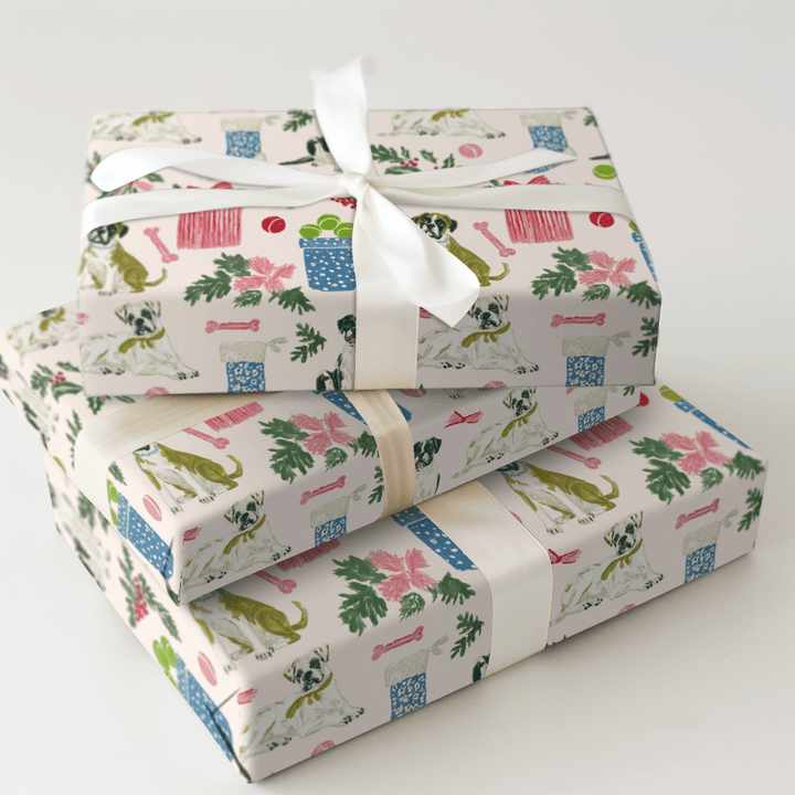 Boxer’s Christmas List - Wrapping Paper - Aspen & Arlo