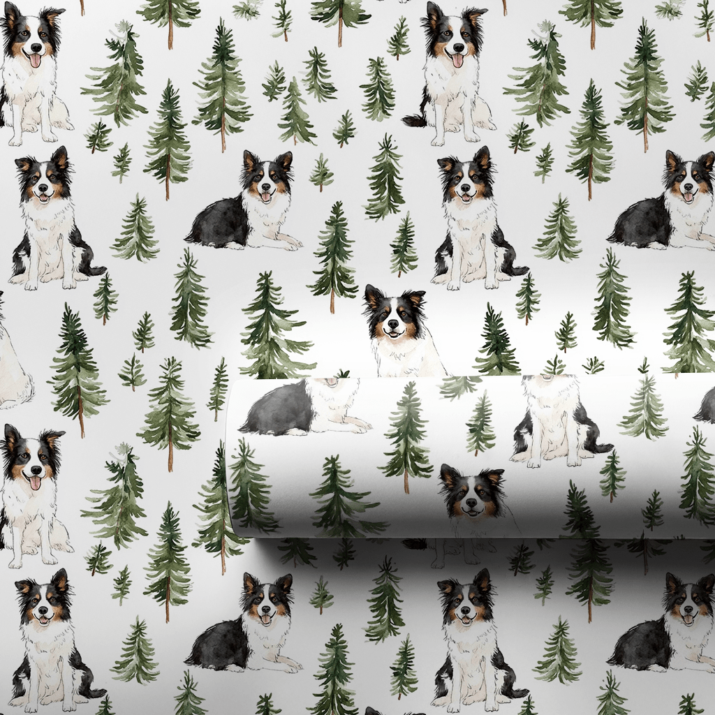 Snow Day for Border Collies - Wrapping Paper - Aspen & Arlo