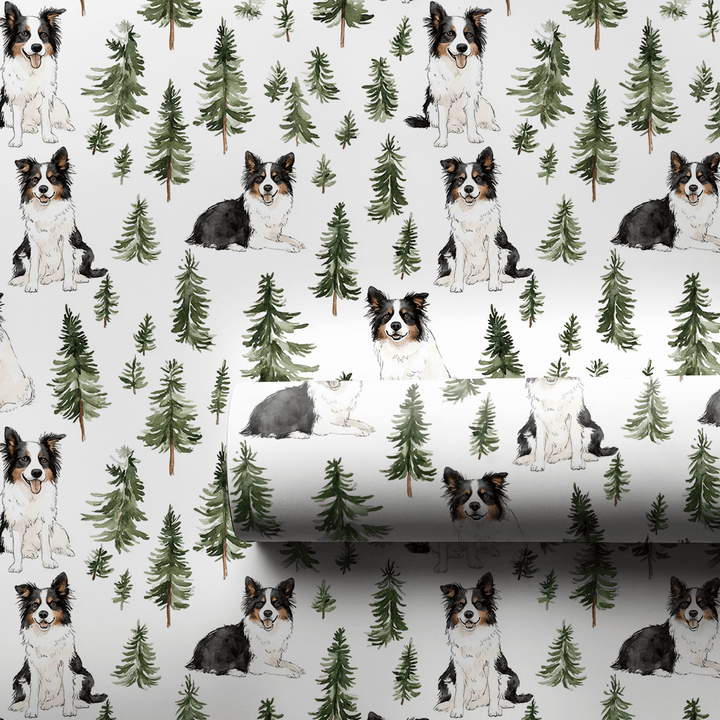 Snow Day for Border Collies - Wrapping Paper - Aspen & Arlo