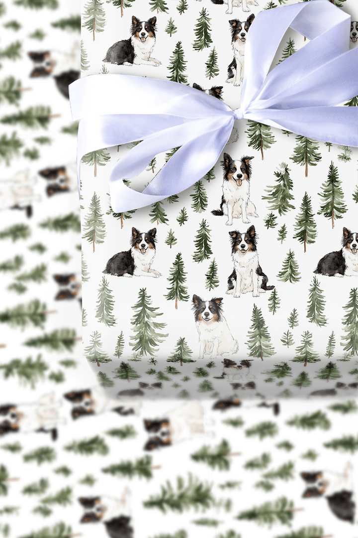 Snow Day for Border Collies - Wrapping Paper - Aspen & Arlo