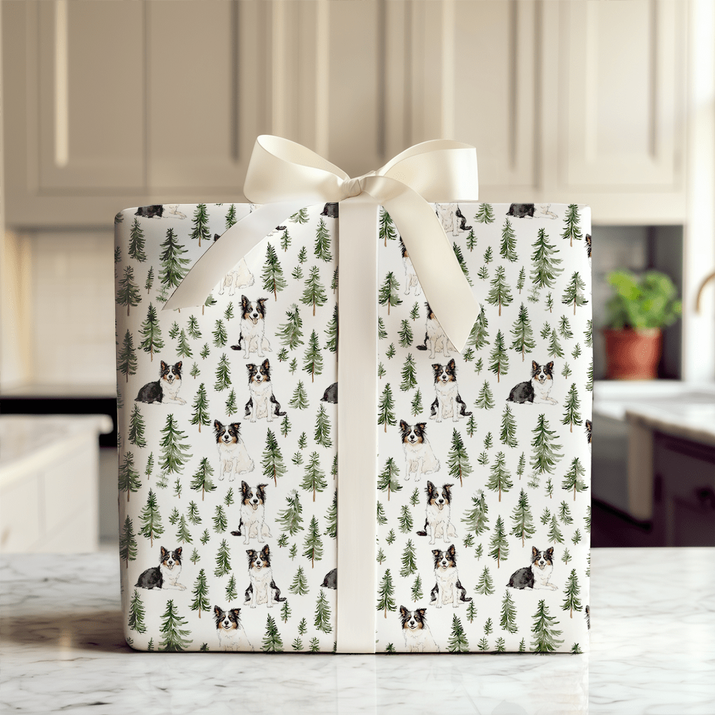 Snow Day for Border Collies - Wrapping Paper - Aspen & Arlo