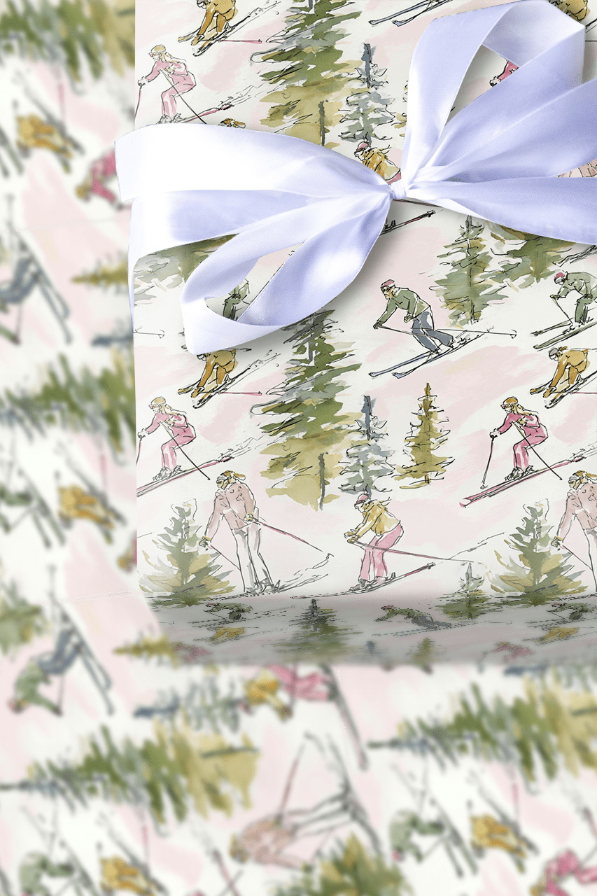 After Lunch Ski - Wrapping Paper - Aspen & Arlo