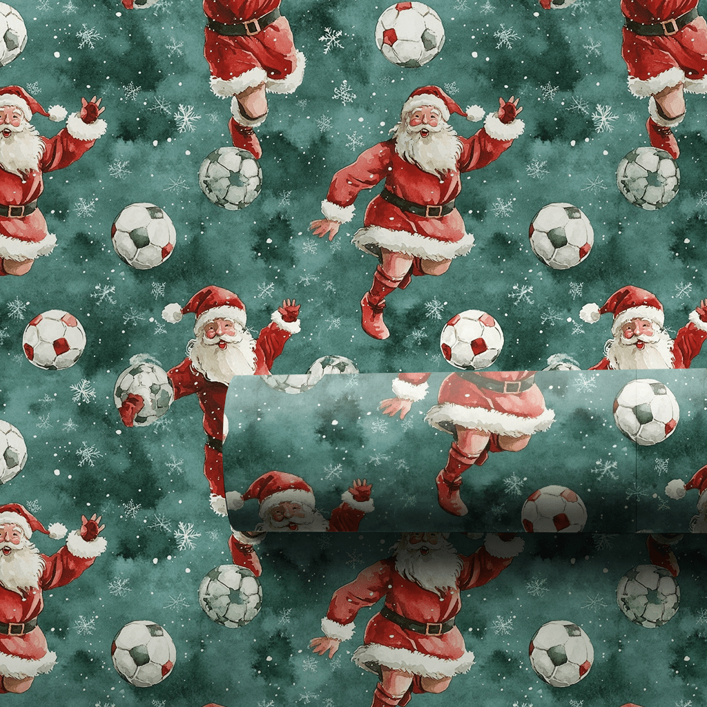 Captain Soccer Claus - Wrapping Paper - Aspen & Arlo