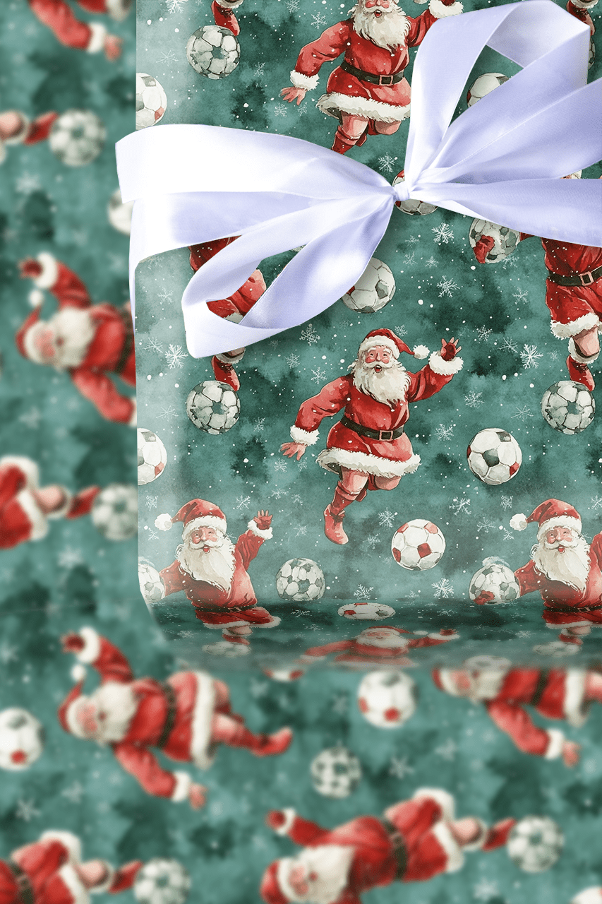 Captain Soccer Claus - Wrapping Paper - Aspen & Arlo
