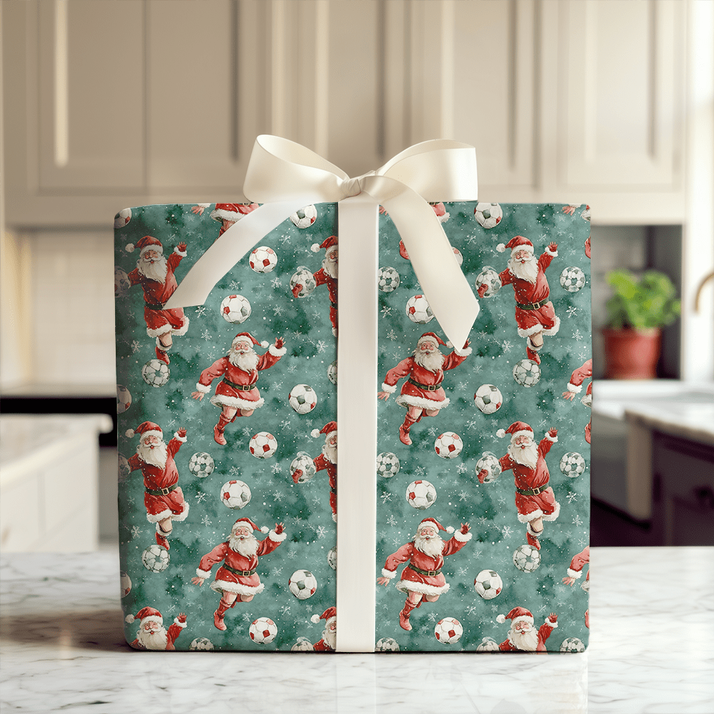 Captain Soccer Claus - Wrapping Paper - Aspen & Arlo