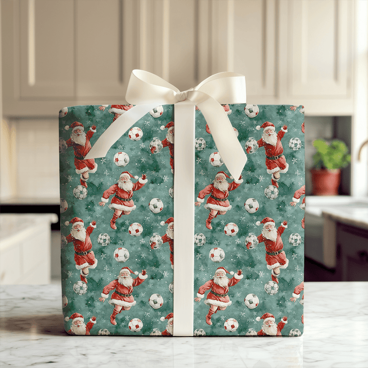 Captain Soccer Claus - Wrapping Paper - Aspen & Arlo