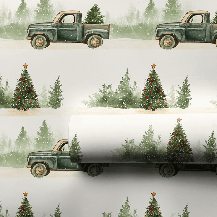 Snowbound Pickup - Wrapping Paper - Aspen & Arlo