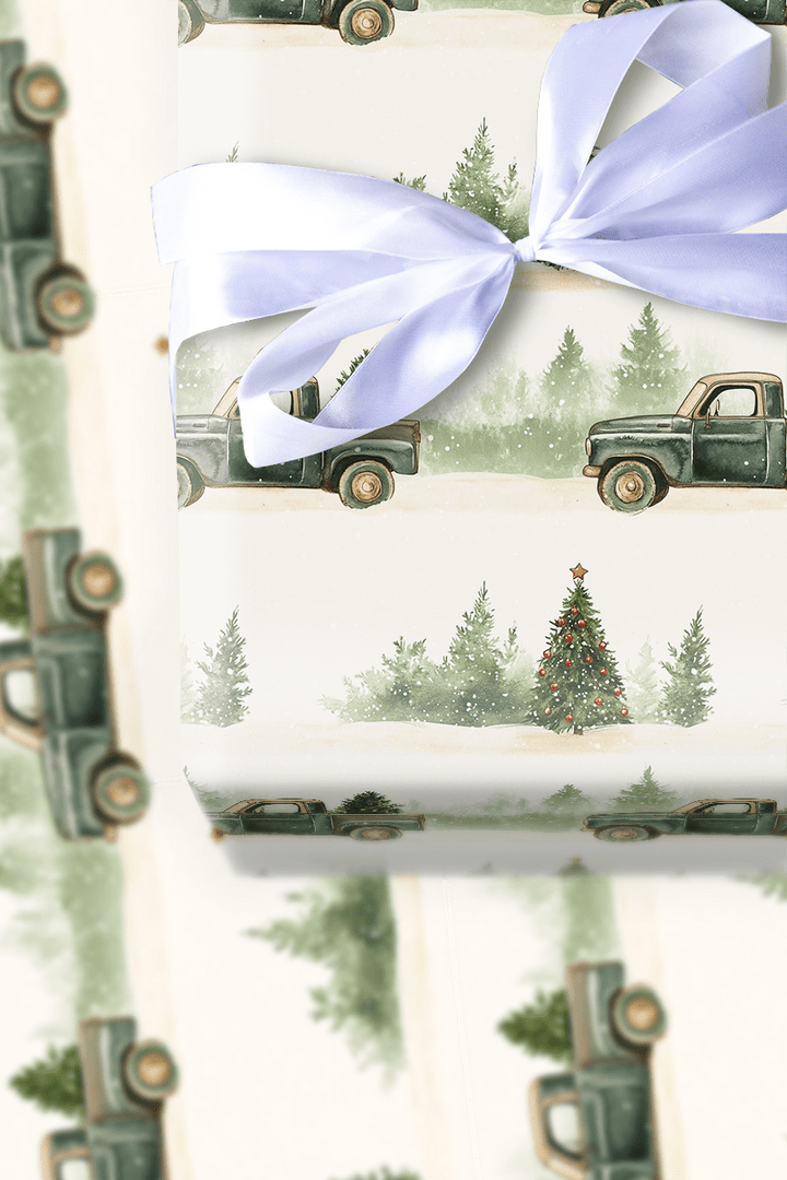 Snowbound Pickup - Wrapping Paper - Aspen & Arlo