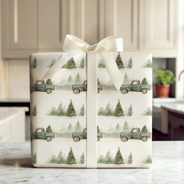 Snowbound Pickup - Wrapping Paper - Aspen & Arlo