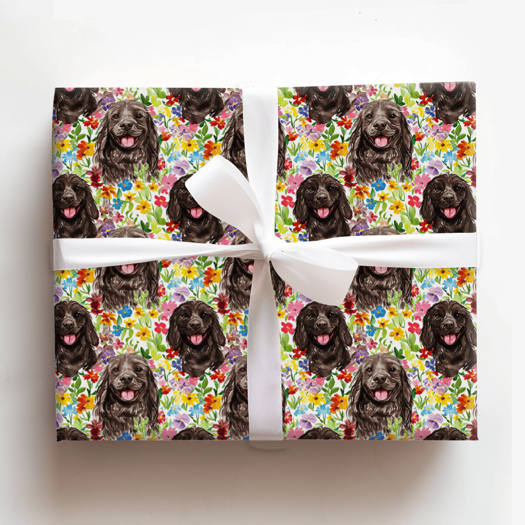 Garden with the Boykin Spaniel - Wrapping Paper - Aspen & Arlo