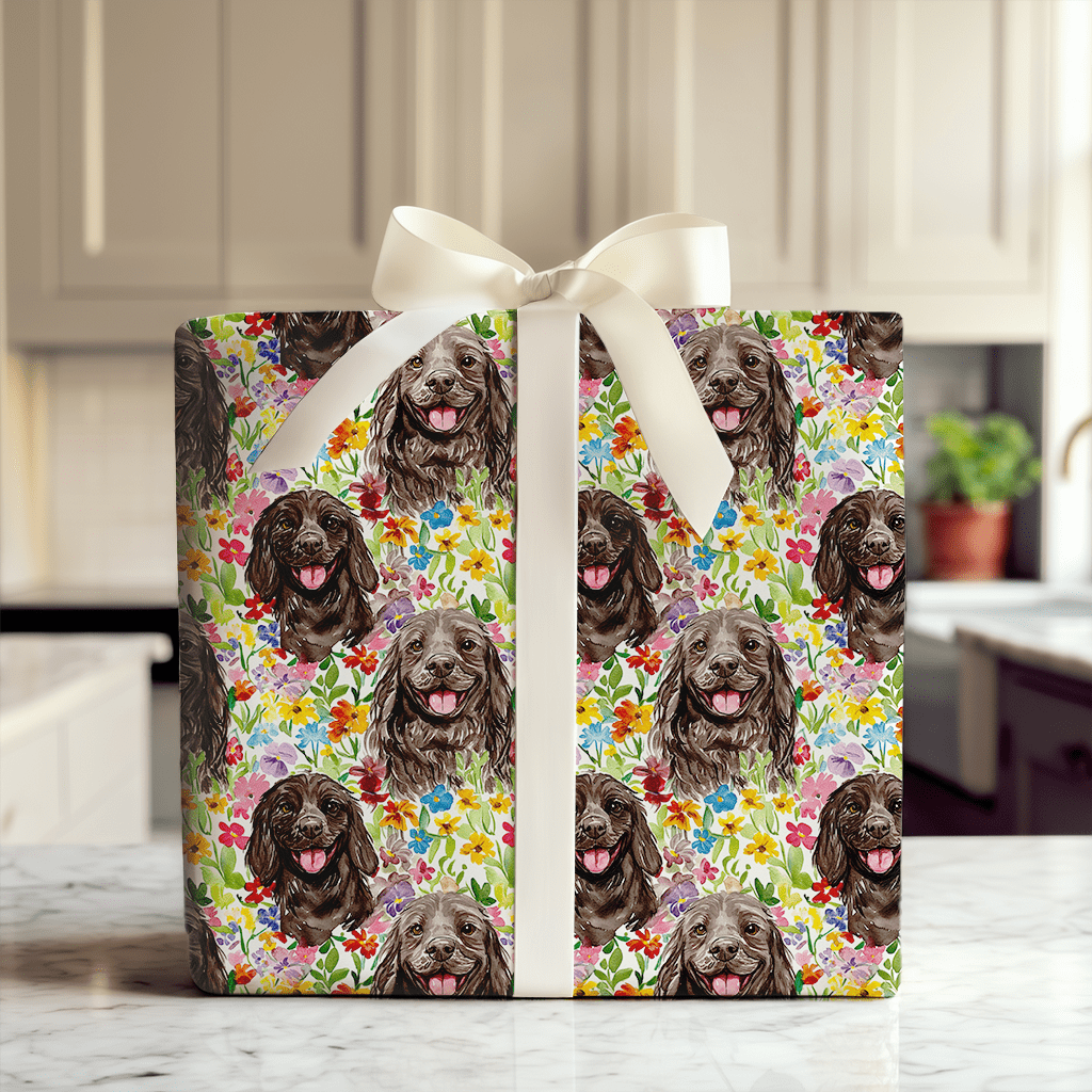 Garden with the Boykin Spaniel - Wrapping Paper - Aspen & Arlo