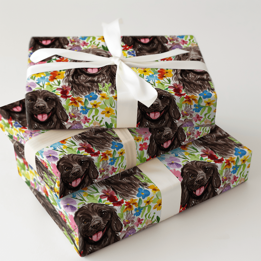 Garden with the Boykin Spaniel - Wrapping Paper - Aspen & Arlo