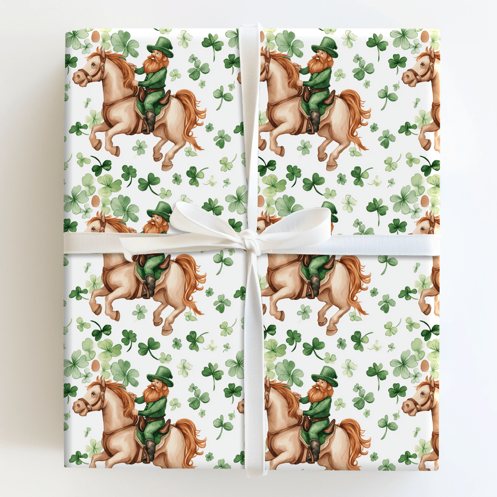 Shamrocks with the Clydesdale - Wrapping Paper - Aspen & Arlo