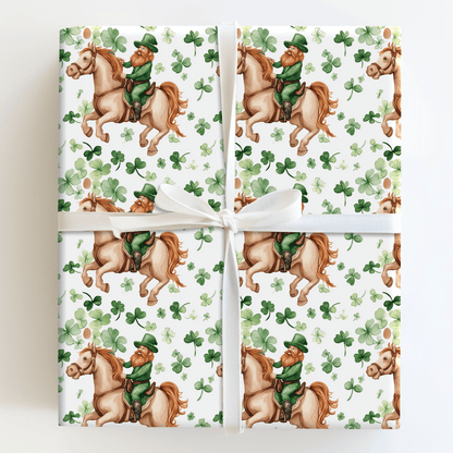 Shamrocks with the Clydesdale - Wrapping Paper - Aspen & Arlo
