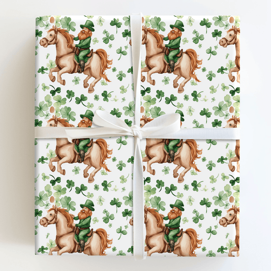 Shamrocks with the Clydesdale - Wrapping Paper - Aspen & Arlo