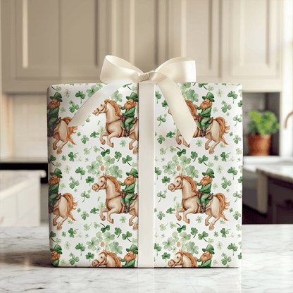 Shamrocks with the Clydesdale - Wrapping Paper - Aspen & Arlo