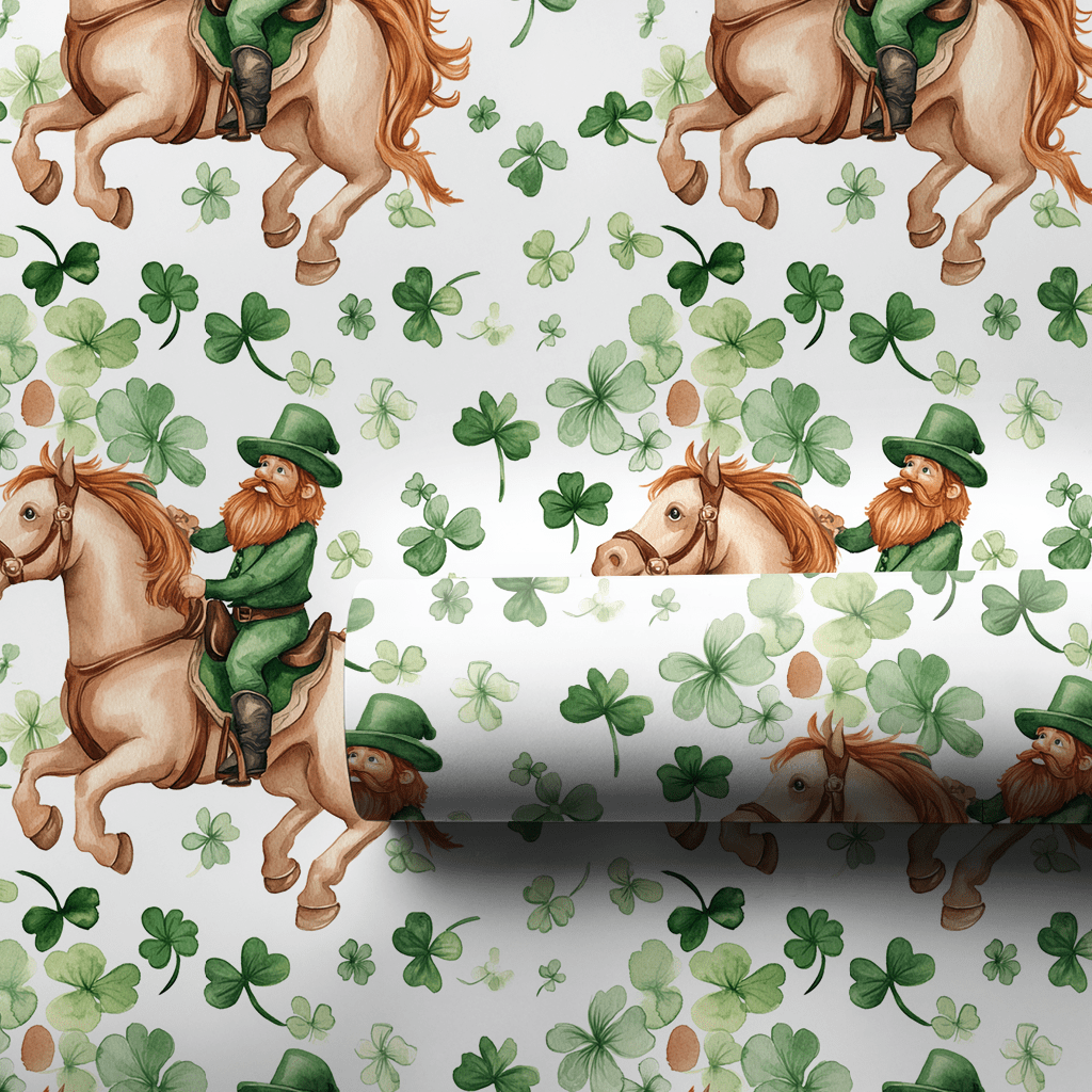 Shamrocks with the Clydesdale - Wrapping Paper - Aspen & Arlo