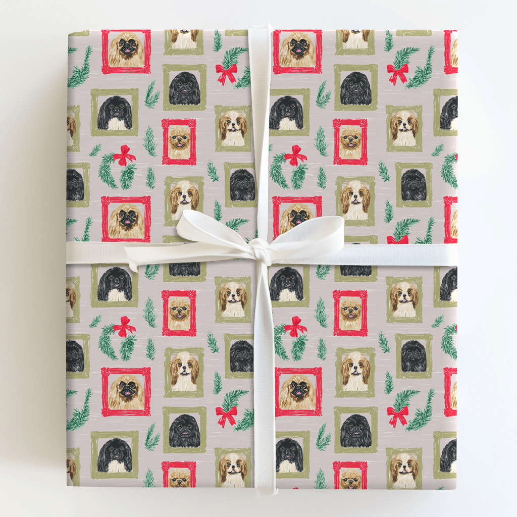 Pekingese Holiday Portraits - Wrapping Paper - Aspen & Arlo