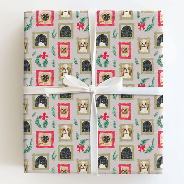 Pekingese Holiday Portraits - Wrapping Paper - Aspen & Arlo