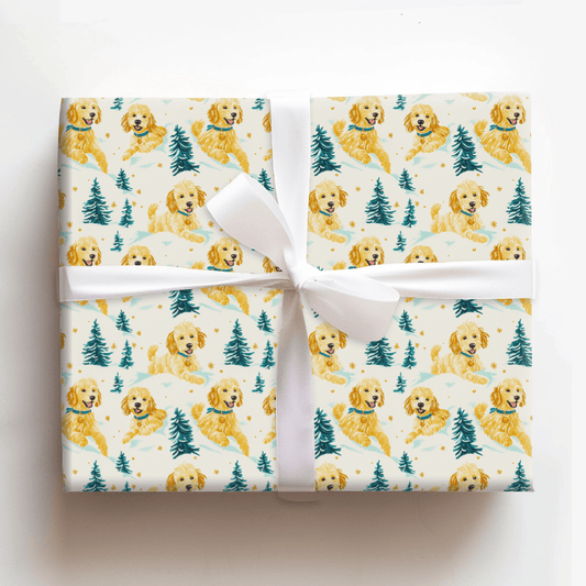 Goldendoodle in the Snow - Wrapping Paper - Aspen & Arlo