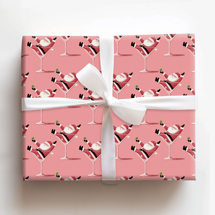 Santa - tini - Wrapping Paper - Aspen & Arlo