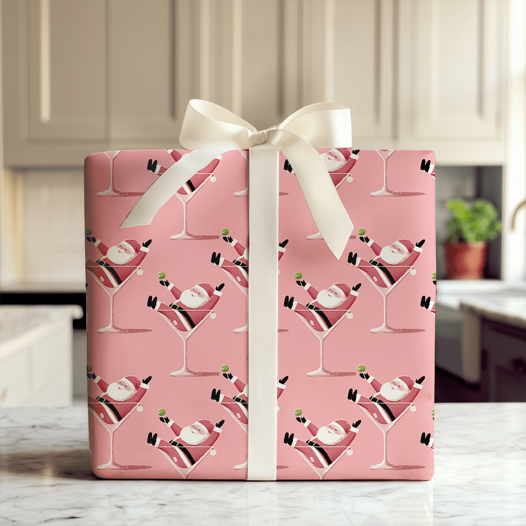 Santa - tini - Wrapping Paper - Aspen & Arlo