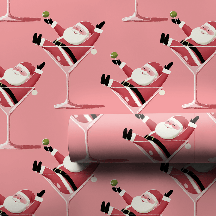 Santa - tini - Wrapping Paper - Aspen & Arlo