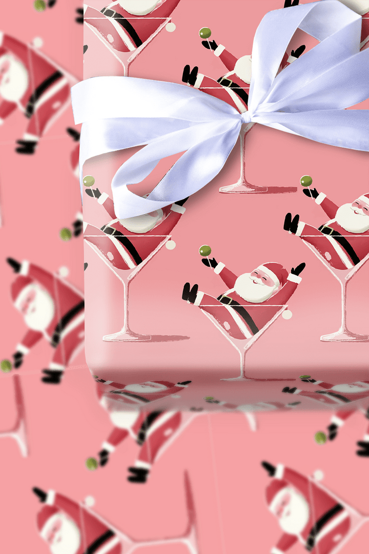 Santa - tini - Wrapping Paper - Aspen & Arlo