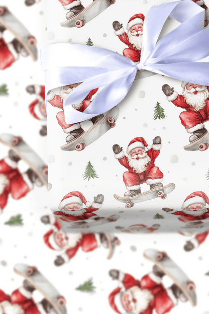 Radical Ride Santa - Wrapping Paper - Aspen & Arlo
