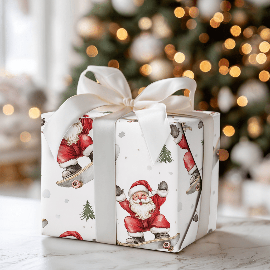 Radical Ride Santa - Wrapping Paper - Aspen & Arlo