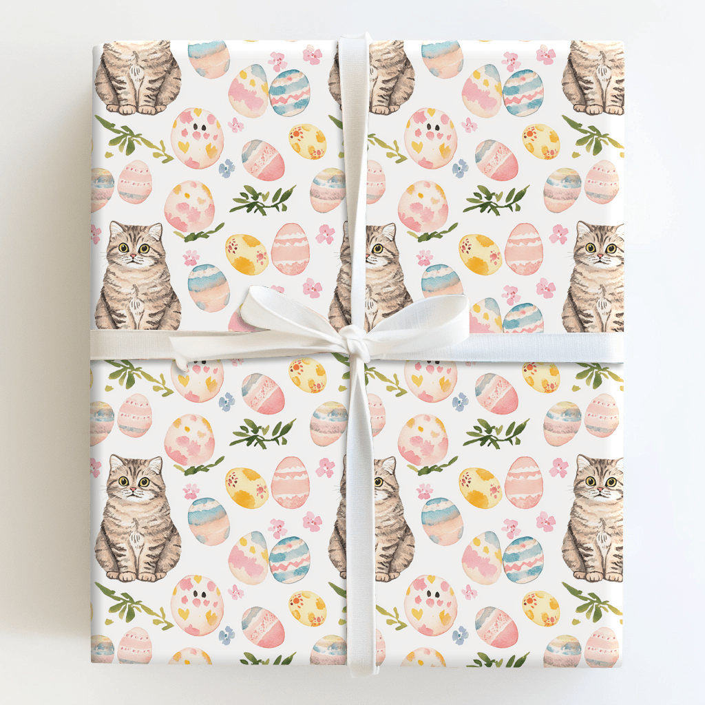 Easter Eggs with the Scottish Fold - Wrapping Paper - Aspen & Arlo