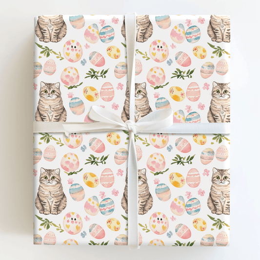 Easter Eggs with the Scottish Fold - Wrapping Paper - Aspen & Arlo