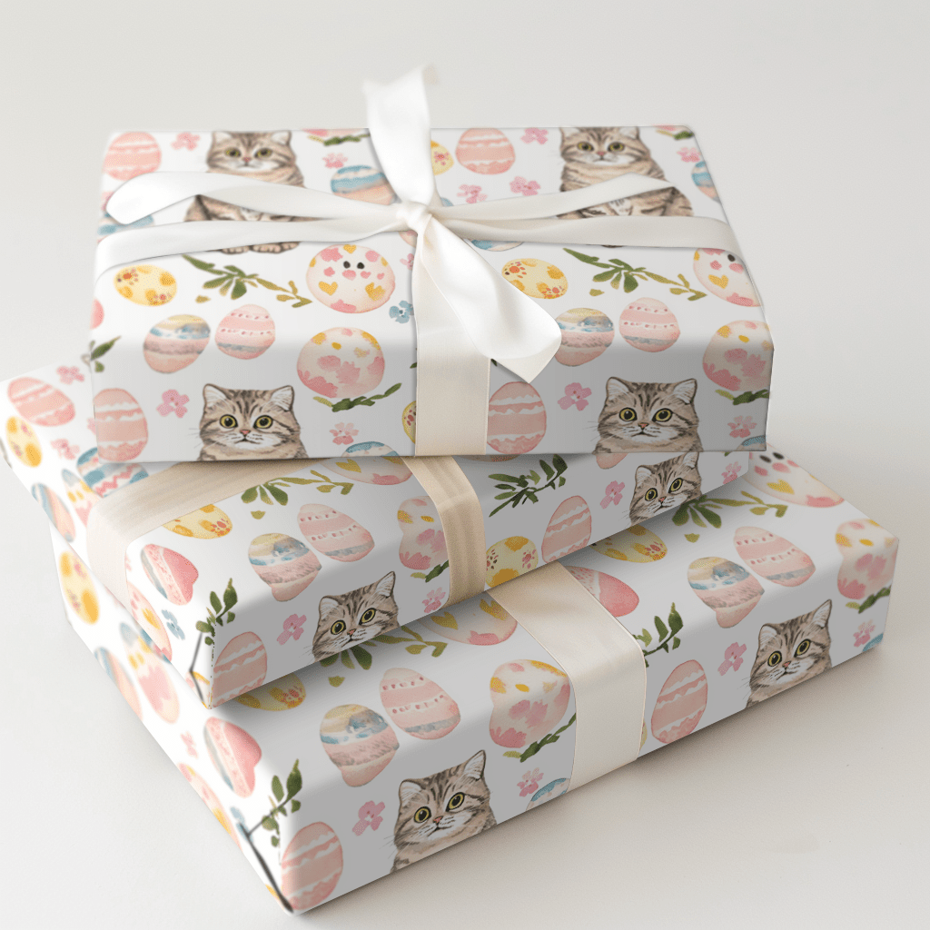 Easter Eggs with the Scottish Fold - Wrapping Paper - Aspen & Arlo