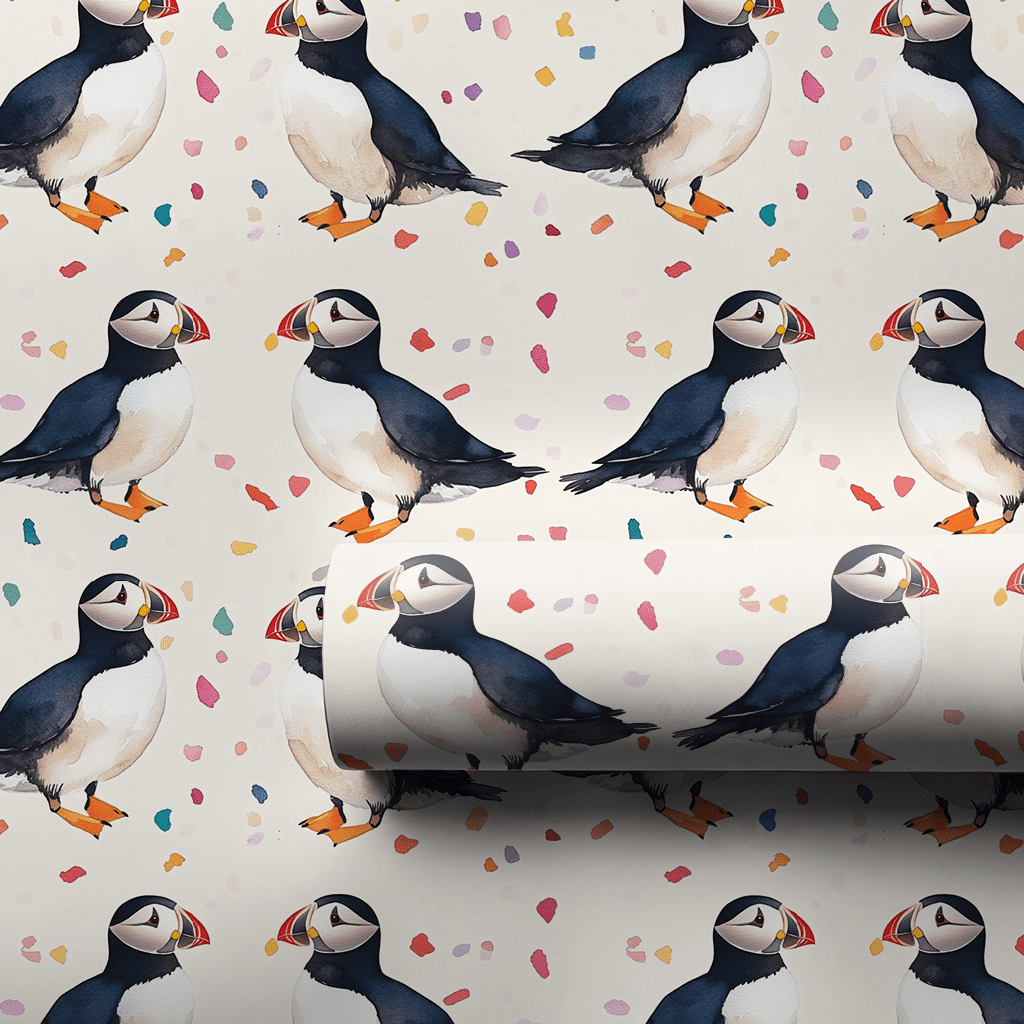 Puffin Party - Wrapping Paper - Aspen & Arlo