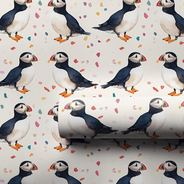 Puffin Party - Wrapping Paper - Aspen & Arlo
