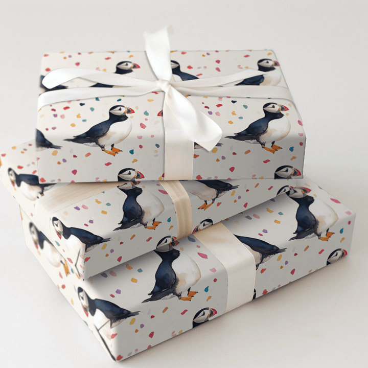 Puffin Party - Wrapping Paper - Aspen & Arlo