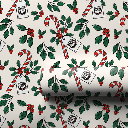 Peppermint Bulldogs - Wrapping Paper - Aspen & Arlo