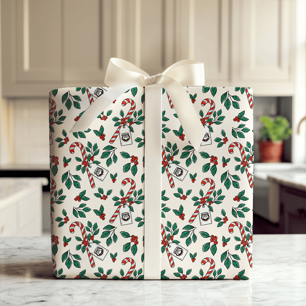Peppermint Bulldogs - Wrapping Paper - Aspen & Arlo
