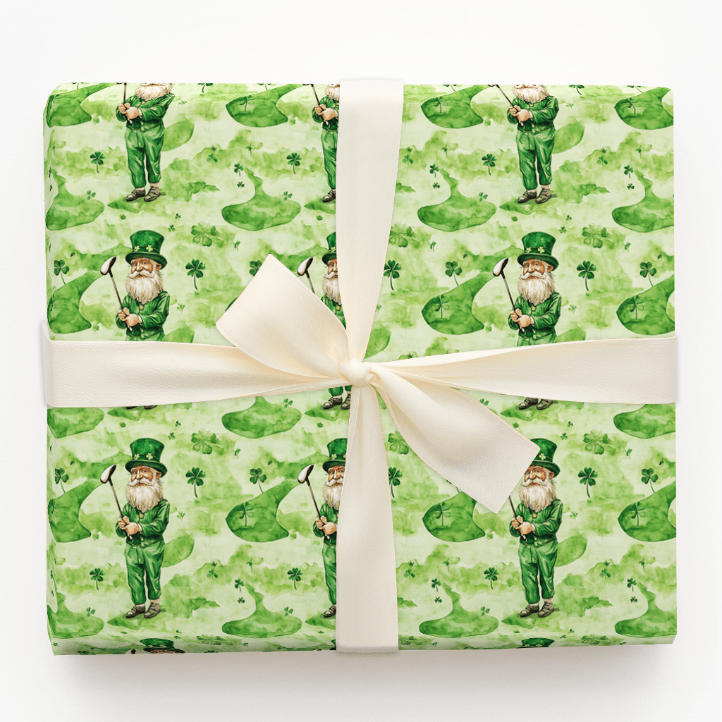 Long Drive Leprechaun - Wrapping Paper - Aspen & Arlo