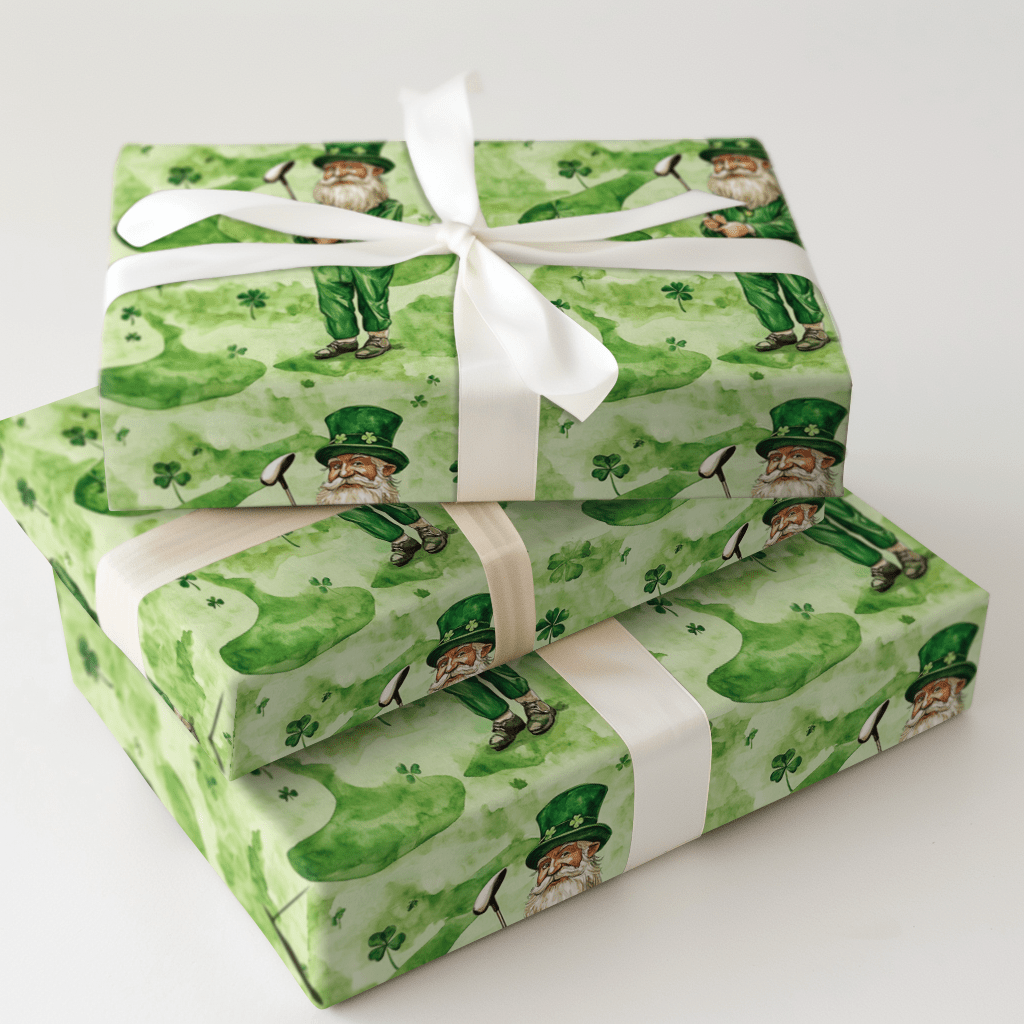 Long Drive Leprechaun - Wrapping Paper - Aspen & Arlo