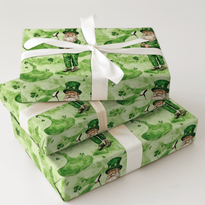 Long Drive Leprechaun - Wrapping Paper - Aspen & Arlo