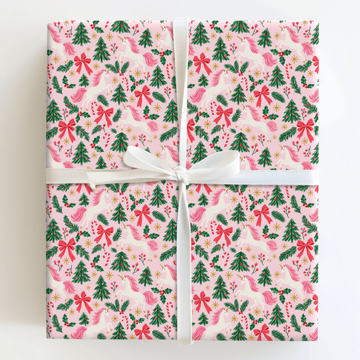 Pink Pine Unicorns - Wrapping Paper - Aspen & Arlo