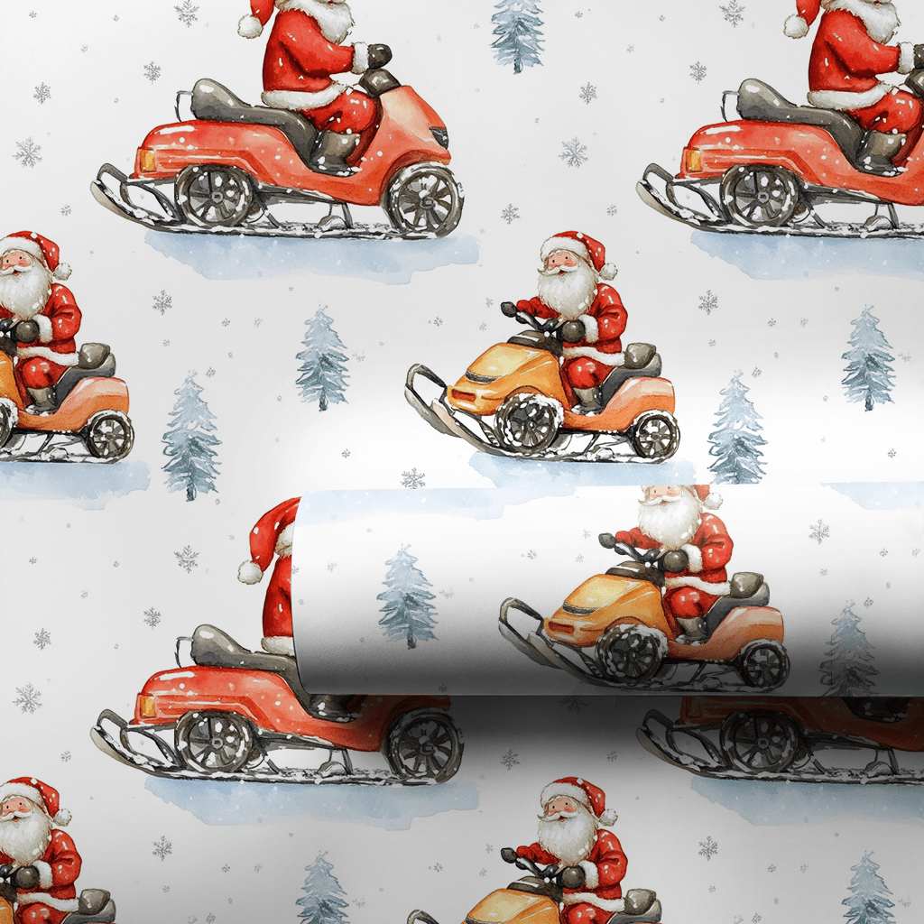 Flashy Snowmobile - Wrapping Paper - Aspen & Arlo