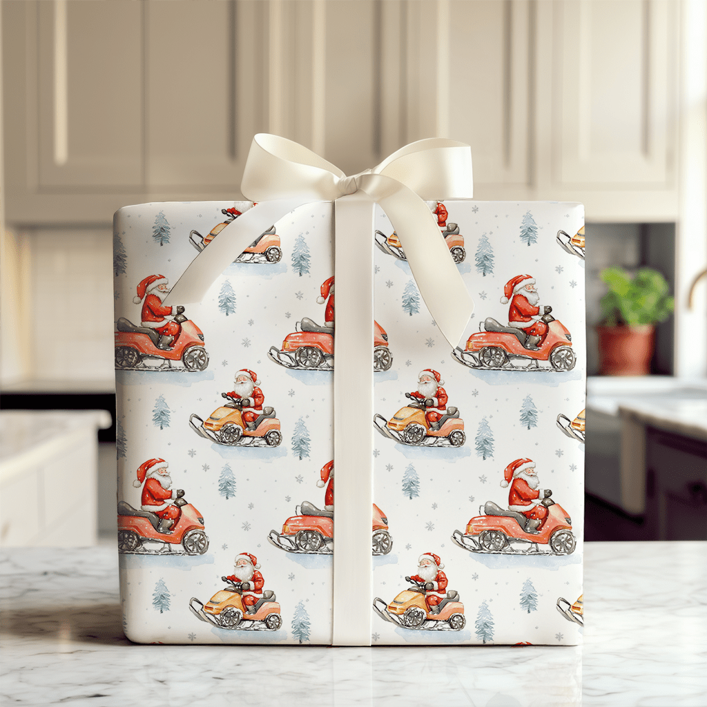 Flashy Snowmobile - Wrapping Paper - Aspen & Arlo