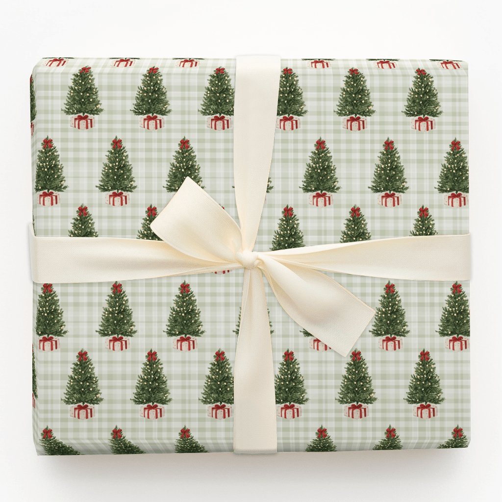 Gingham Christmas Glow - Wrapping Paper - Aspen & Arlo