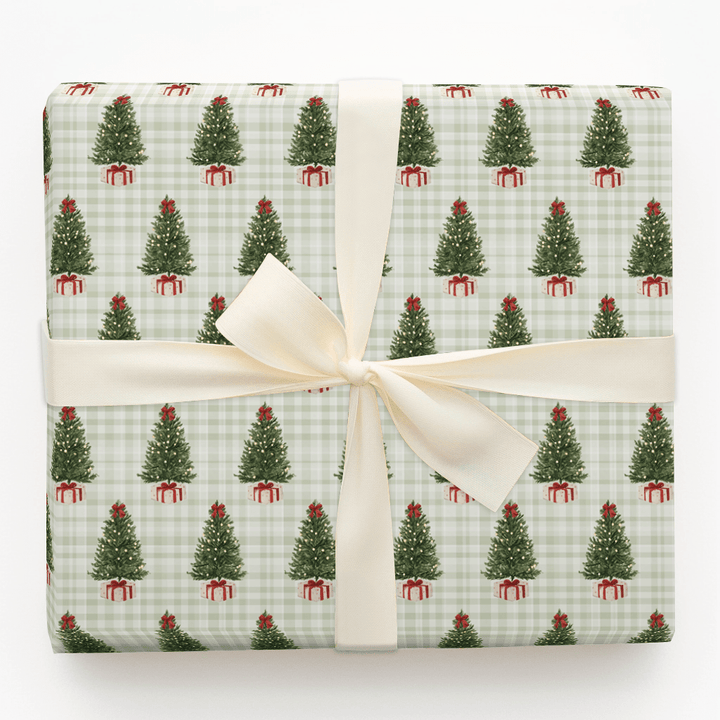 Gingham Christmas Glow - Wrapping Paper - Aspen & Arlo