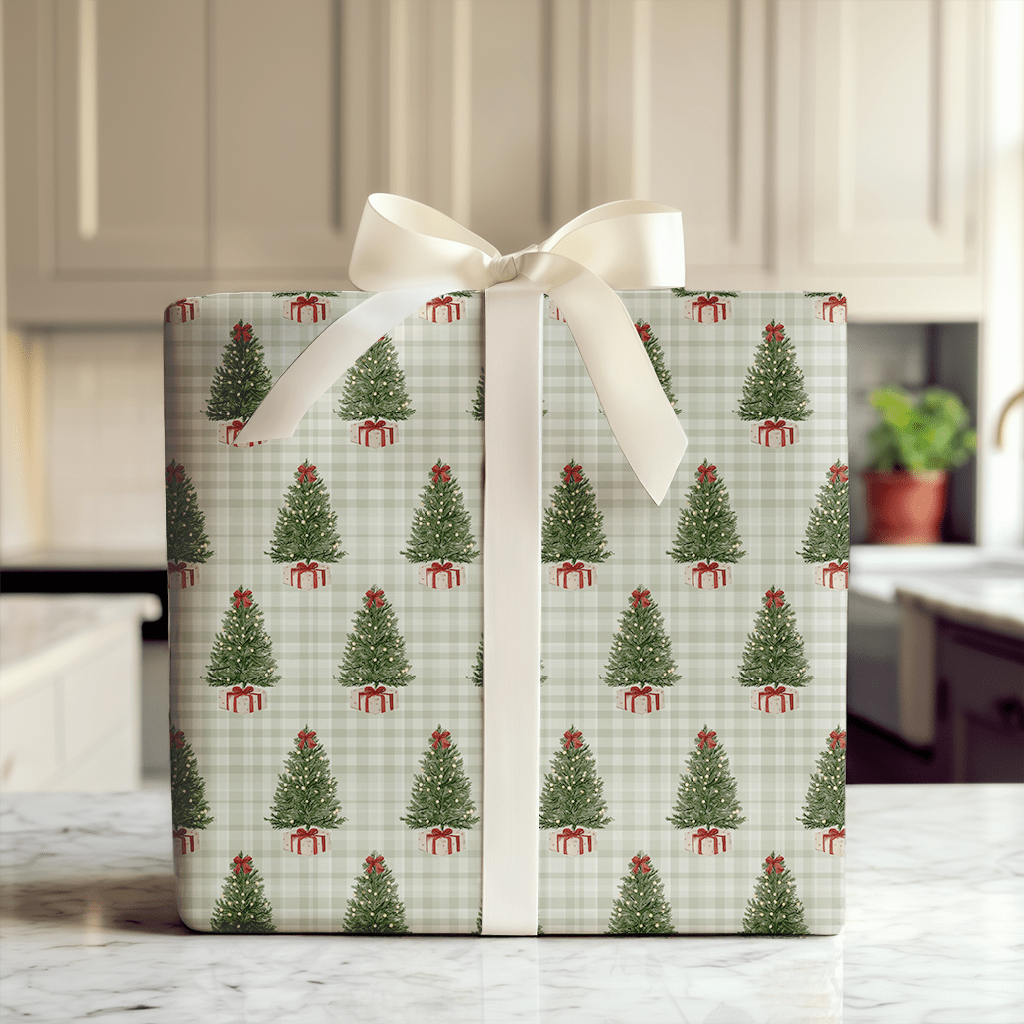 Gingham Christmas Glow - Wrapping Paper - Aspen & Arlo
