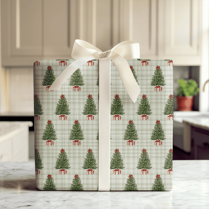 Gingham Christmas Glow - Wrapping Paper - Aspen & Arlo